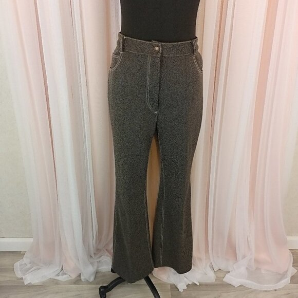 Vintage 70s Unisex Sears Perma Press Brown Bell-bottom Pants size 12 - Picture 3 of 7